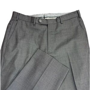 J.hilburn Dress Pants Men’s 32x26 Gray Vitali Barberis Canonico Flat Front